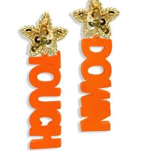 Viv&Lou Orange Sequin Star Earrings